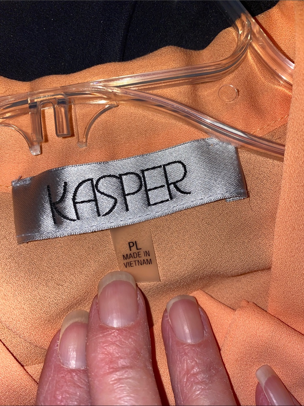 Kasper Sleeveless Tie-Neck Blouse - Coral Peach - Picture 5 of 5